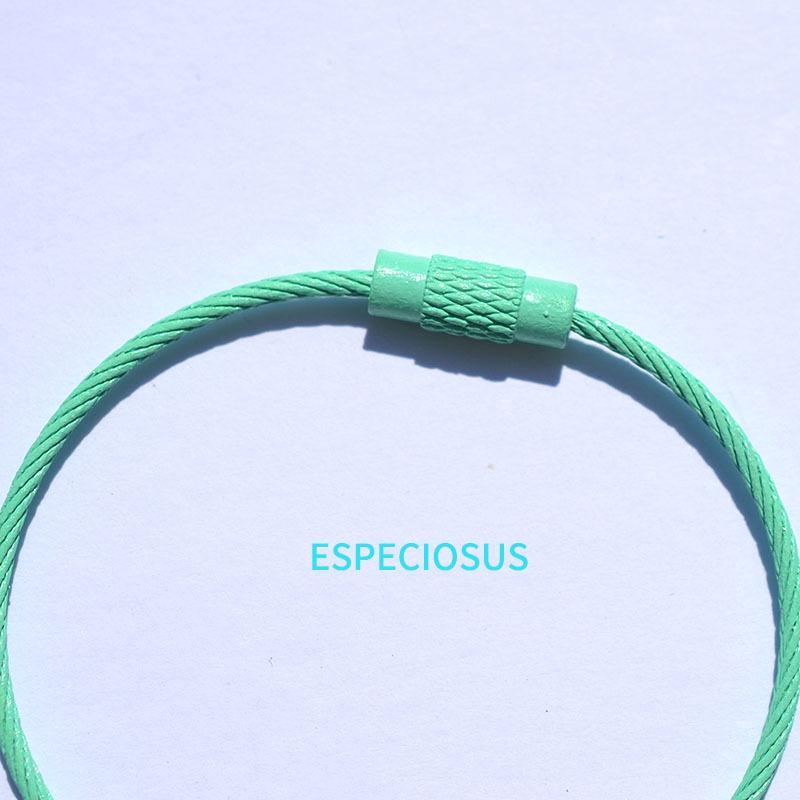 Colorful Spray-Painted Steel Wire Rope Keychain Pendant Bracelet DIY Jewelry Bag Charm.