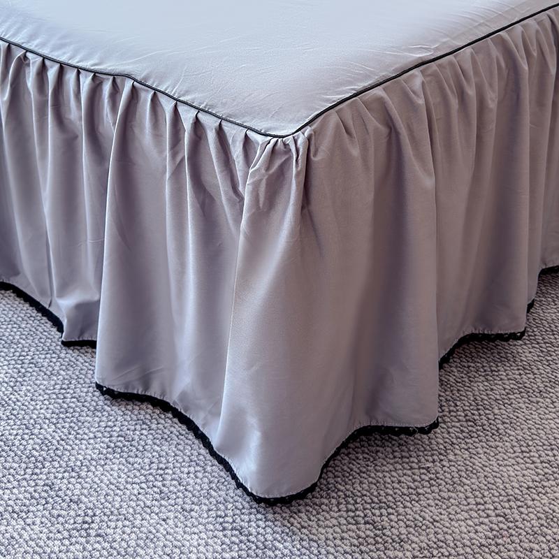 Приятный для кожи подзор для кровати из чистого хлопка, однотонное покрывало с оборками, домашнее постельное белье jupe de lit (Нет наволочки)