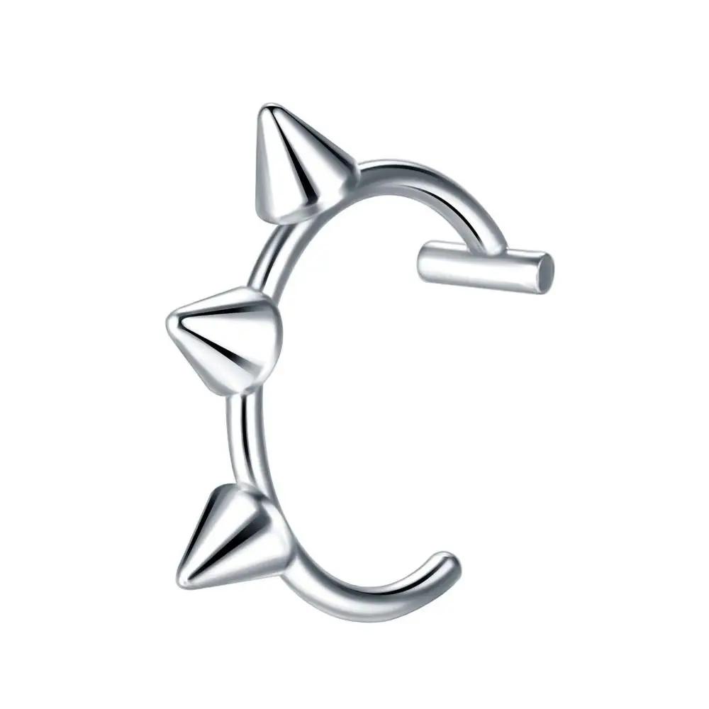 1PC Non-Pierced Fake Nose Ring Cool Hip Hop Stainless Steel C Clip Lip Ring Women Body Jewelry
