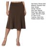 Women Midi Skirt Solid Color A-Line Flared Skirt Elastic High Waist Slimming Office Skirt Comfortable All-Day Wear