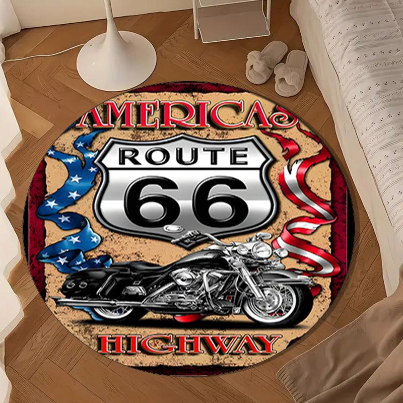 Route 66 Round mat Home Decor, Chair rug For livingroom,Bedroom, doormat home decor Birthday Gift Christmas Gifts