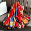 New Luxury Silk Scarf Women Spring Autumn Printing Elegance Scarves Vintage Wrap Bandanna Foulard Muffler Travel Sunscreen Shawl