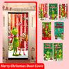 Stretch Fabric Door Cover Cross-border Christmas Happy Door Cover Holiday Party Decoration Integrated Design Elastic Design