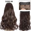 Invisible Wire Fish Line Hair Extensions with Long Synthetic Wavy Curly Hairpiece Adjustable Transparent for Women 22 Inch