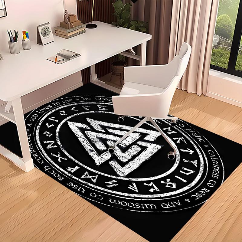 Valknut Printed Absorbent Washable Carpet, Non-Slip Bathroom Mats, Kitchen Rugs, Yoga Mat,Living Room Entrance, Camping Picnic Rugs