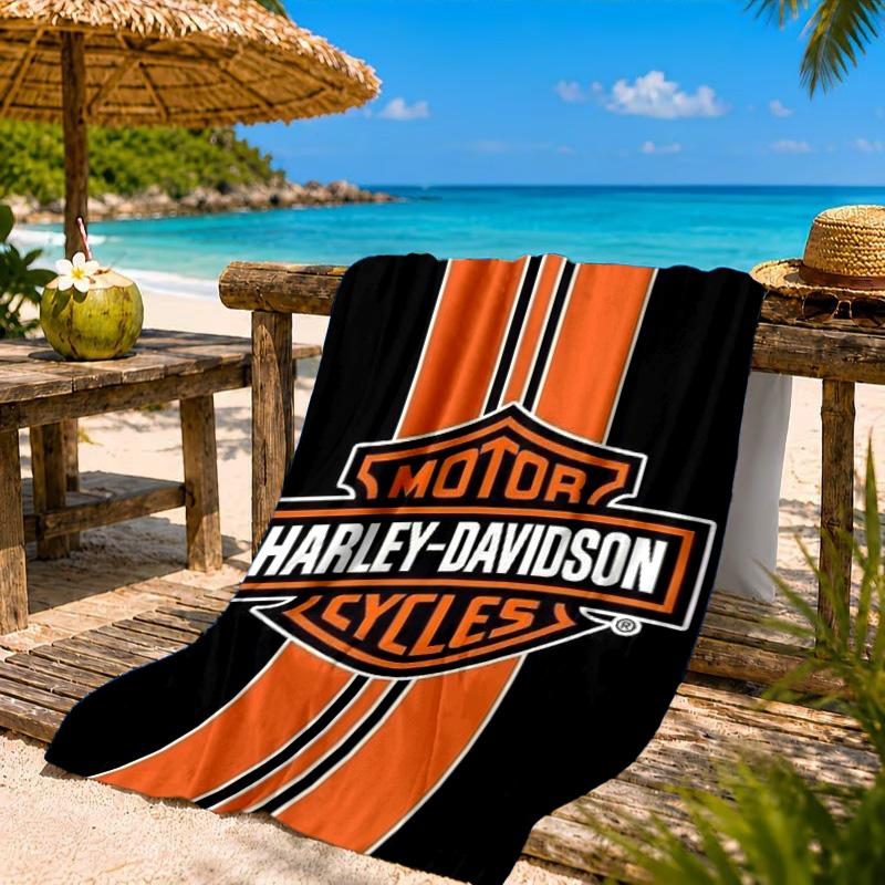Harley-davidson Motorcycle Artwork Beach Towel, Quick-drying, Easy to Care for, Suitable for Both Fitness and Beach Vacations,Sports Essential