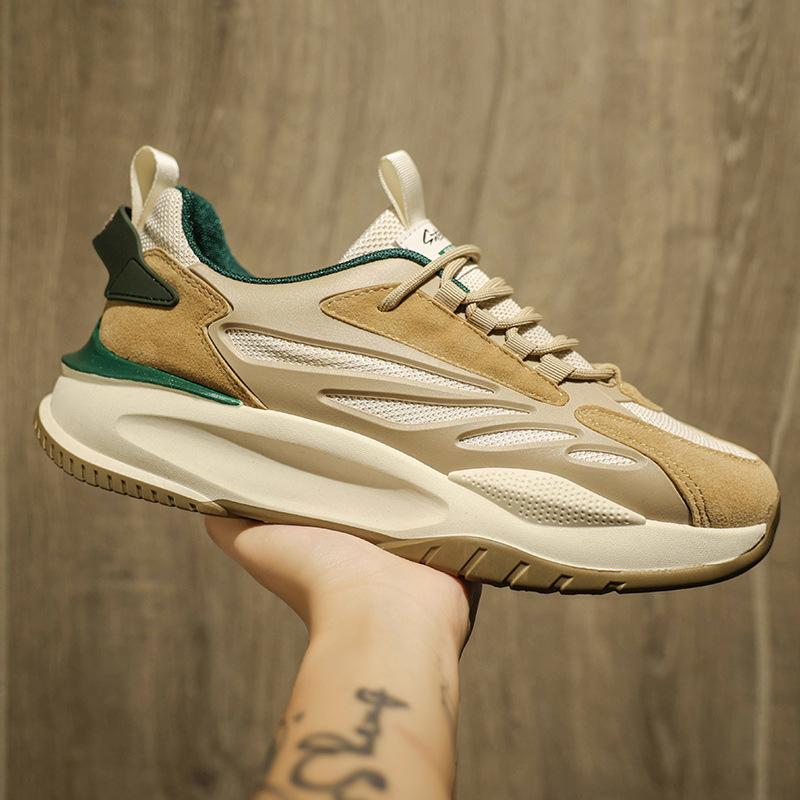 2024 Новые мужские туфли на платформе Удобные дышащие повседневные туфли Легкие спортивные кроссовки со шнуровкой в стиле пэчворк Tenis Masculino