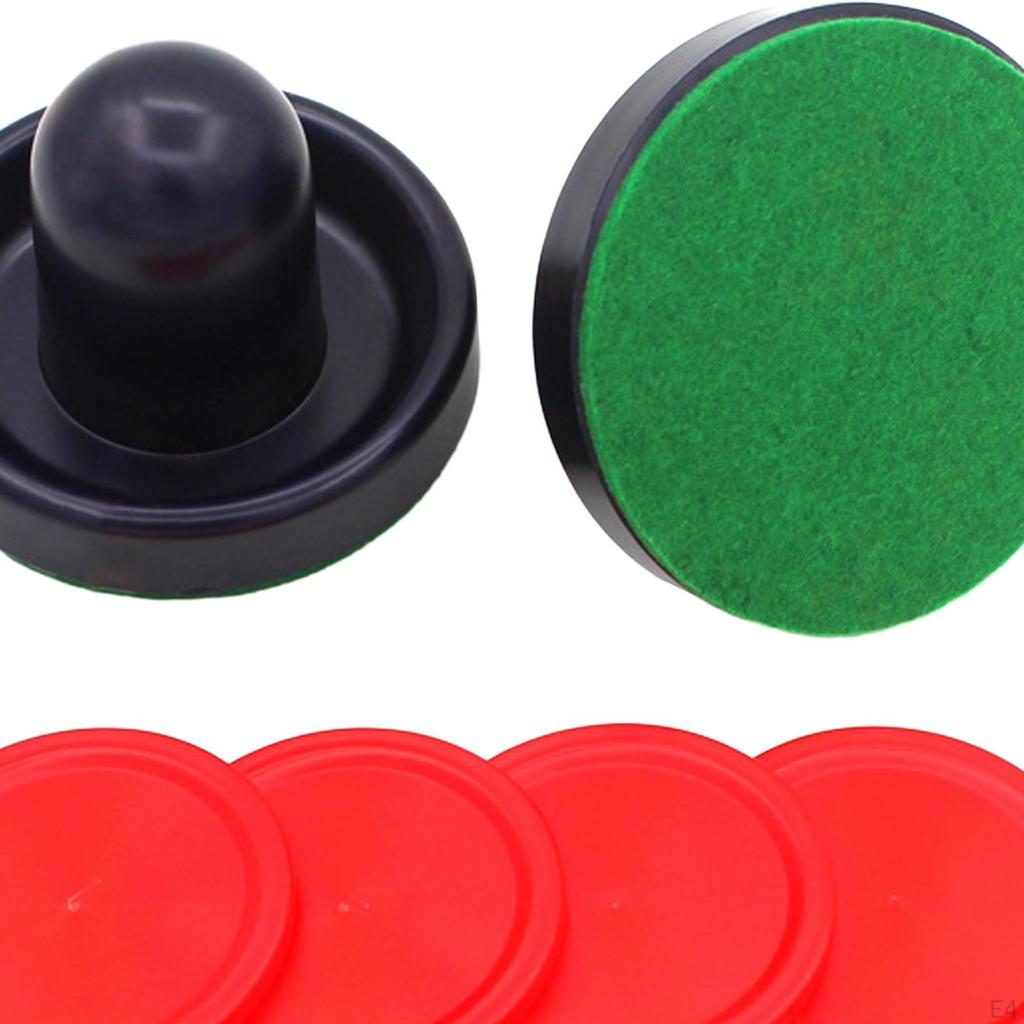 Air Hockey Game Set with Green Felt Pushers and Pucks