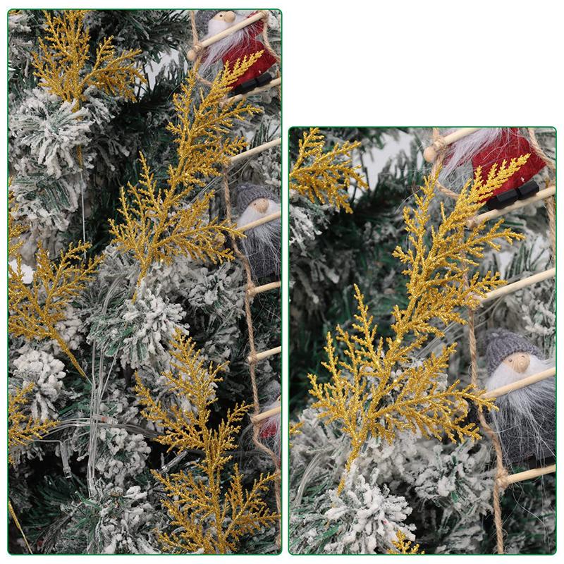 10 шт DIY Рождественский декор для венков, ваз для вечеринок, блестящие искусственные сосновые ветки, пластик