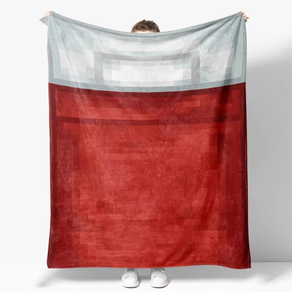 Pixel Block Flannel Throw Blanket Cozy Soft Lightweight Couch Sofa Bed Decor
