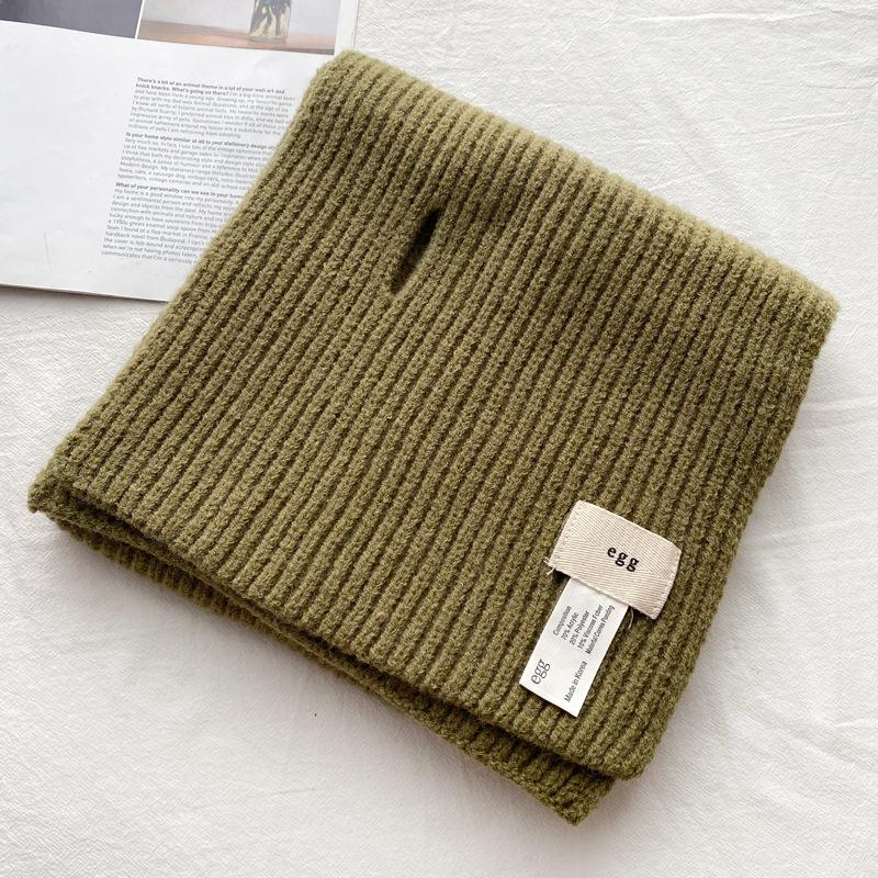 Scarf Designer Niche Macaron Candy Solid Color Cross Wool Fashion Ins Knitted Scarf