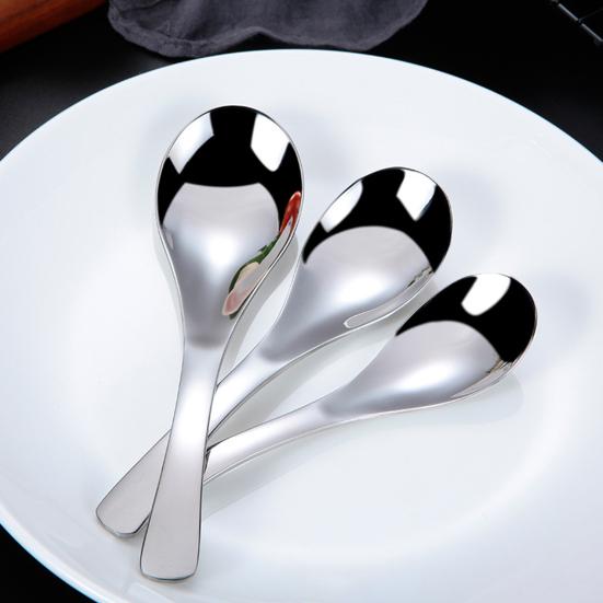 Ложка для супа, пищевая гладкая поверхность, удобная ручка, термостойкая длинная ручка, кухонная утварь, бытовая круглая