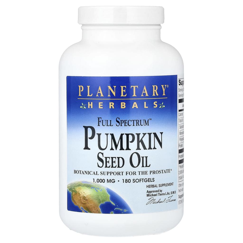 Planetary Herbals, Масло семян тыквы Полный спектр™, 1000 мг, 180 мягких капсул