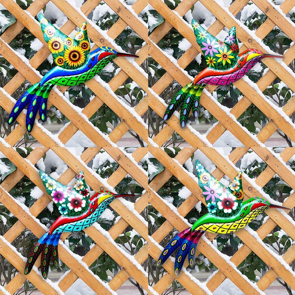 Iron Art Garden Pendant Handmade Craft Hummingbird Decorations Wall Hanging Sculptures Ornaments