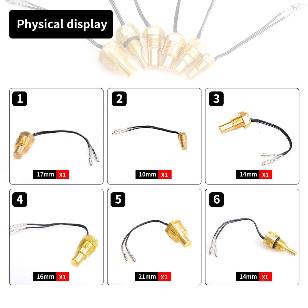 Universal Water Temperature Gauge Sensor 10MM 12Mm 14MM 16MM 17MM 21MM Head Plug 1/8 3/8 Thread Sensor