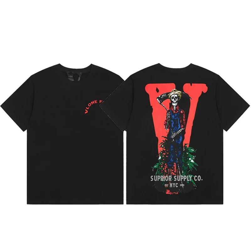 AmiriVLONE FOG Футболка с коротким рукавом Death God Limited Edition Оверсайз Уличная одежда Свободный принт Американский Juice WRLD
