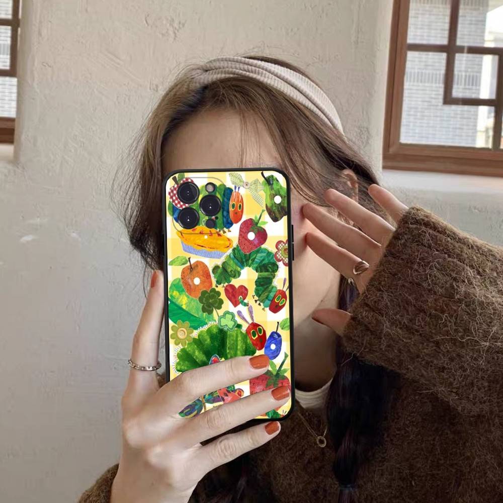Чехол для телефона 'Очень голодная гусеница' для IPhone 17 16 15 14 13 12 Mini 11 Pro Plus Мягкий силиконовый чехол