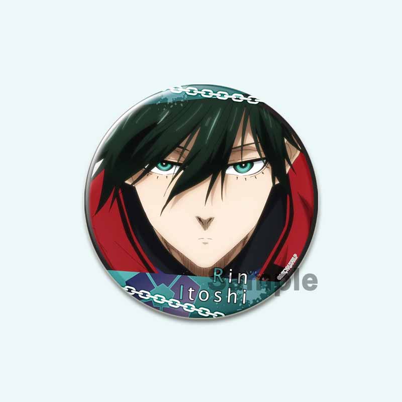 32/44/58 мм синяя брошь с HD-принтом, значок в виде аниме-фигурки из мультфильма Hyoma Chigirl Seishiro Nagi, круглые броши-булавки на лацкан, ювелирные изделия в подарок