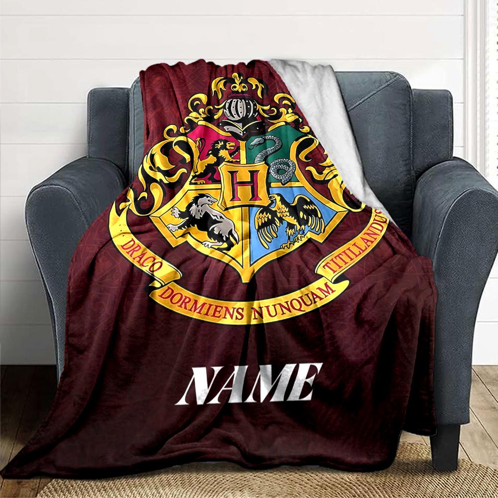Custom Name Gryffindor Pride Loyalty blanket for Couch & Bed, Plush Cozy Fuzzy Blanket Super Soft & Warm Blankets for Fall and Winter. 090896