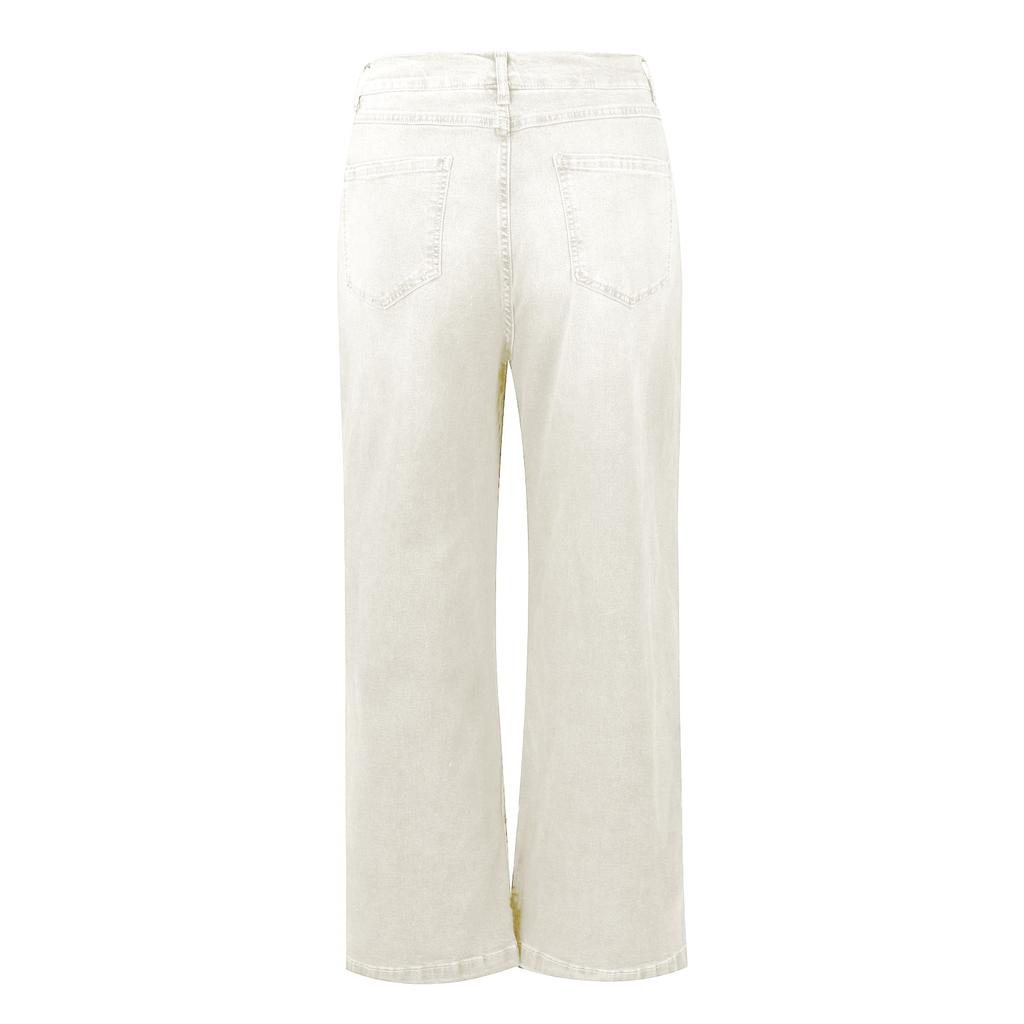 Women Seamed Front Wide Leg Jeans Elastic Waist Stretch Denim Flare Jeans High Waisted Jean Bell Bottom Cropped Pants