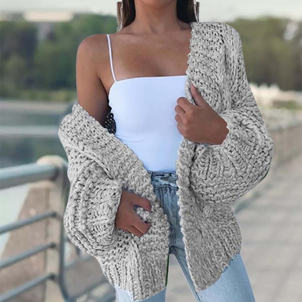 Женские вязаные плюшевые свободные верхние топы большого размера с рукавами