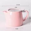 Ceramic Teapot with Lid and Filter Large Capacity Heat Resistant Strainer Tea Pot Cold Water Jug Kettle 550ml