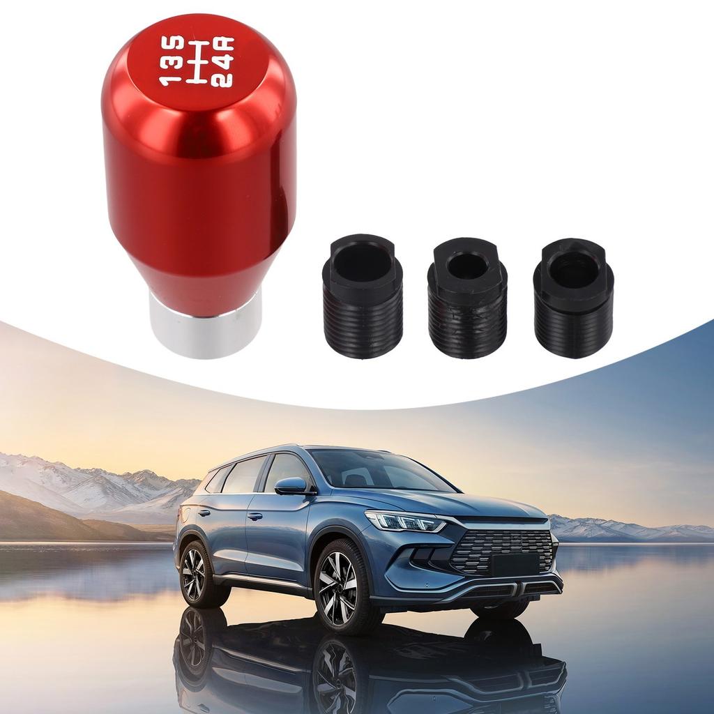 Manual Transmission 5 Speed Shift Knob Metal Adapter with Chrome Racing Design