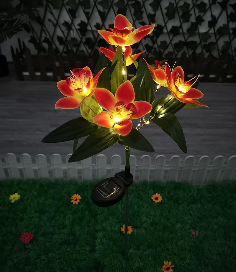 Xiaomi 1pc Artificial Flower Lawn Lights, 7-head Solar Orchid Lights for Patio Yard Garden Christmas Decoration LED Solar Ground Lights