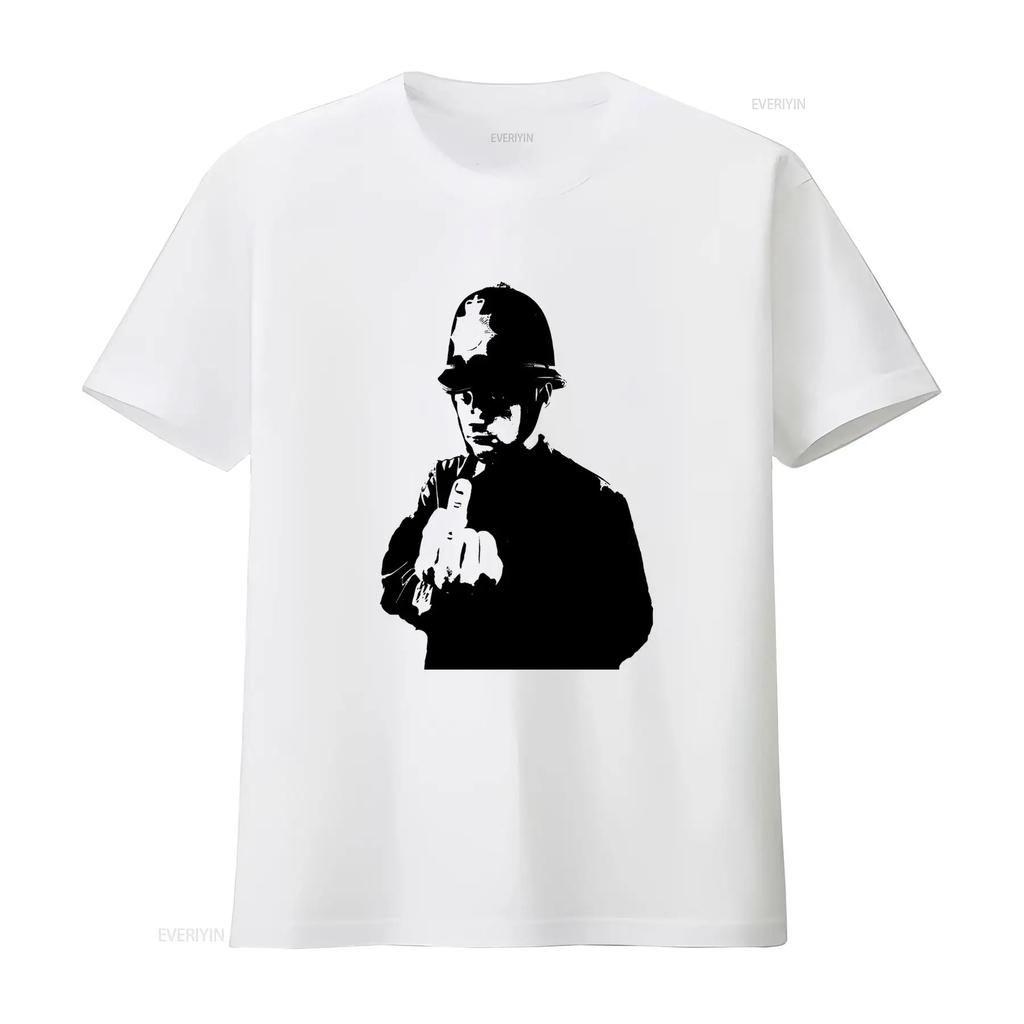 Мужская футболка Banksy Грубый Полицейский Медный Граффити Арт Streetwear винтажная Стиранная Универсальная homm