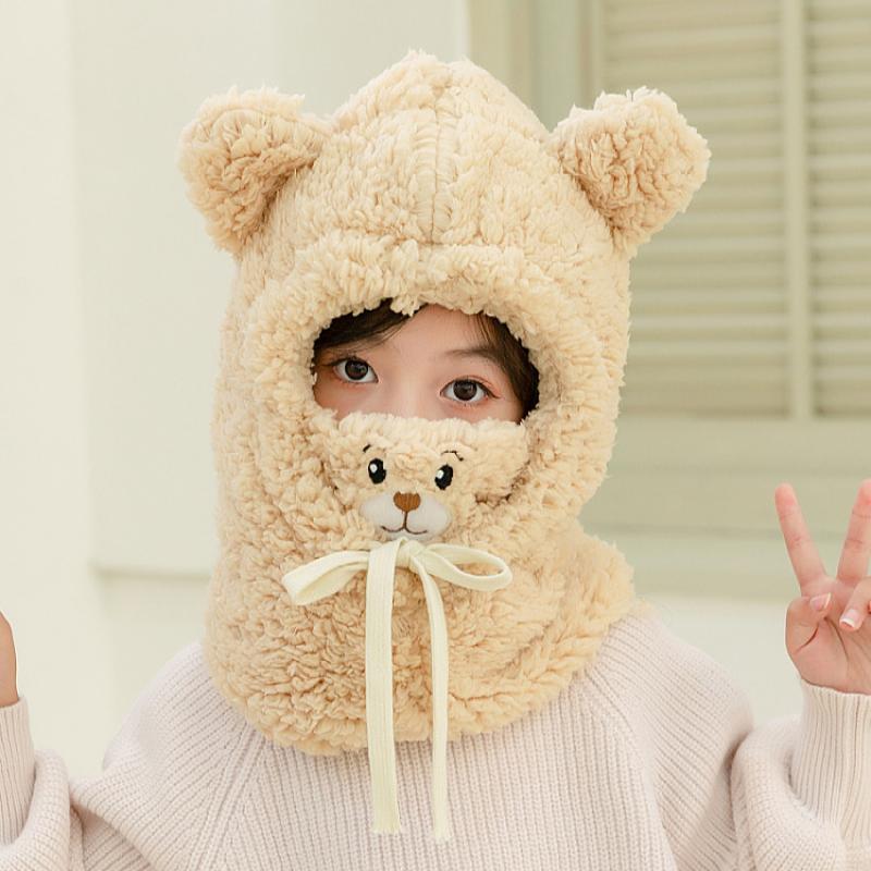 3-9 лет Мультяшная шапка для девочек и мальчиков, шарф, утепленная шапка, зимняя шапка для детей, детские вещи для новорожденных, детская шапка плюс флисовые детские шапки