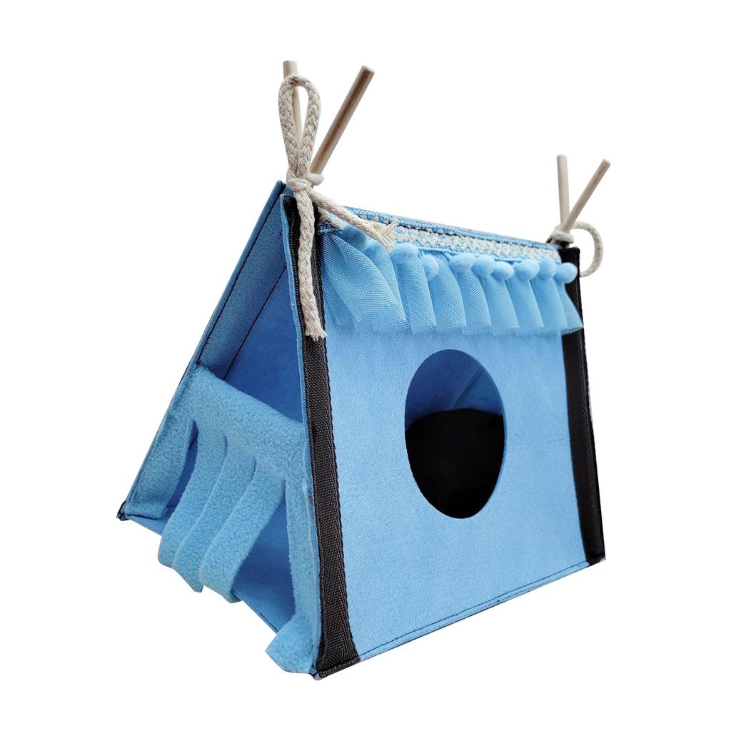 Hamster Hideout Tent Rabbit Rat Tunnel House Small Animal Tube Toy Warm Nest Habitat Blue