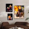 Nordic Modern Art Orange Fruits Red Wine Cocktail Posters Wall Pictures On Canvas Painting For Kitchen Room Home Decoration