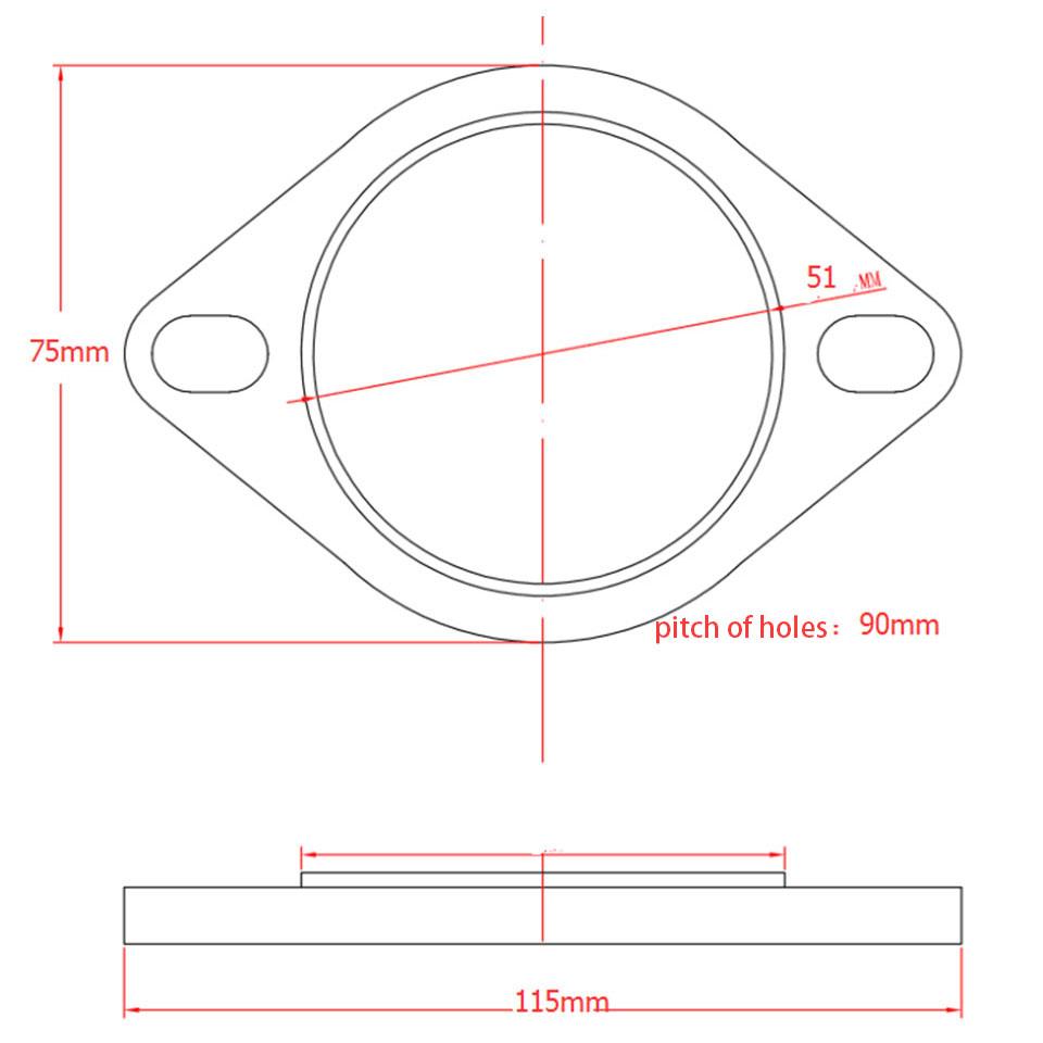 1PCS Universal Stainless Steel Exhaust Muffler Flange Exhaust Pipe Connection 51mm 63mm 76mm Joint Accessories