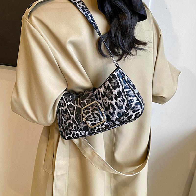 Женская сумка кроссбоди из ПУ, сумка с леопардовым принтом, модная одноплечевая сумка подмышку, нишевый дизайн, сумка-мессенджер