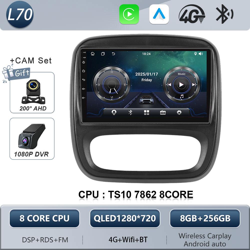 Autoradio pour Renault Trafic 3 2014-2021 pour Opel Vivaro B 2014-2018 Lecteur Multimédia Carplay Stéréo Navigation Android 16