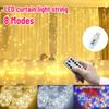 LED Fairy Light Curtain USB Remote Control 8 Modes String Lights Christmas Wedding for Bedroom Wedding Party Xmas Decoration