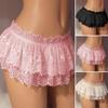 Женские трусики-юбки с кружевными треугольными чашечками, с низкой талией, с цветочной вышивкой и оборками