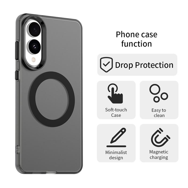 Магнитная беспроводная зарядка для чехла Magsafe для Samsung Galaxy S23 FE S24 Plus S25 Ultra Edge Матовая полупрозрачная крышка