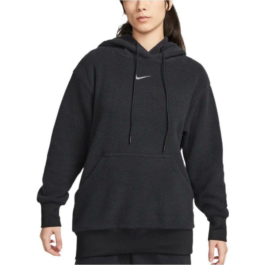Nike Толстовки Женские Черные С Капюшоном Средней Посадки Обычные DQ6841-010
