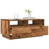 Coffee Table with LED Lights Reclaimed Wood Look 90x49x40 cm