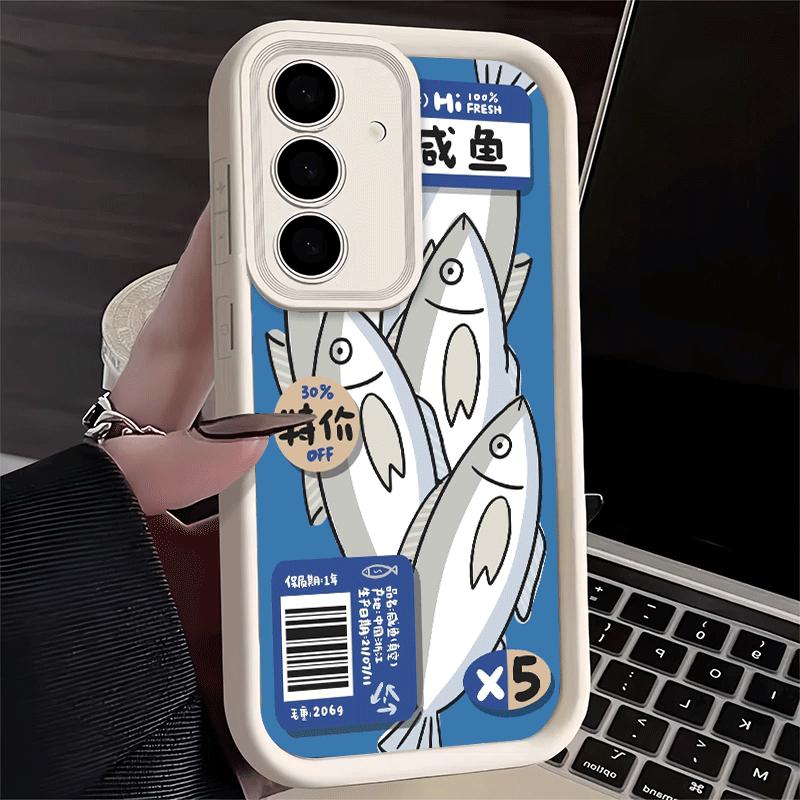 Чехол для телефона Samsung Galaxy S26 S25 Ultra S24 FE Со скидкой Соленая Рыба Чехол S23 Plus S22 + S21 S20 5G Мягкий Силикон Funda