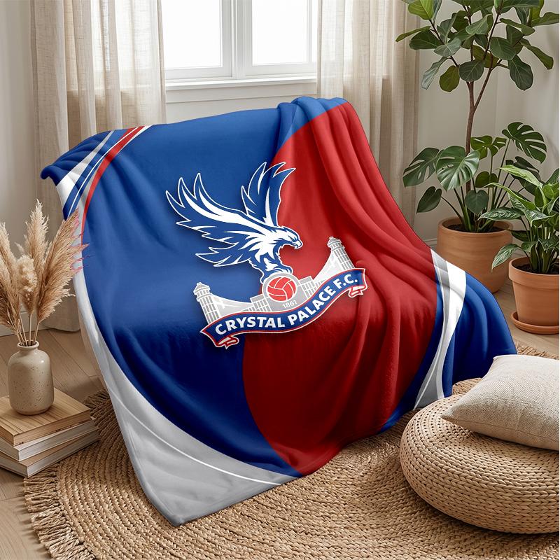 Crystal Palace Football Print Flannel Blanket, Soft Warm Lightweight Throw Blanket for Sofa Bed Camping