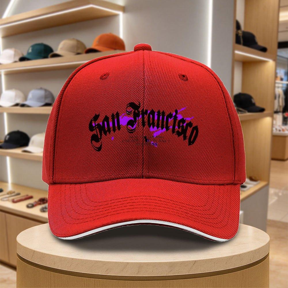 pc San Francisco Letter Sandwich Baseball Cap Lightweight Printed Unisex Hat Vintage Sports Enthusiast Unisexs Trendy Hat I