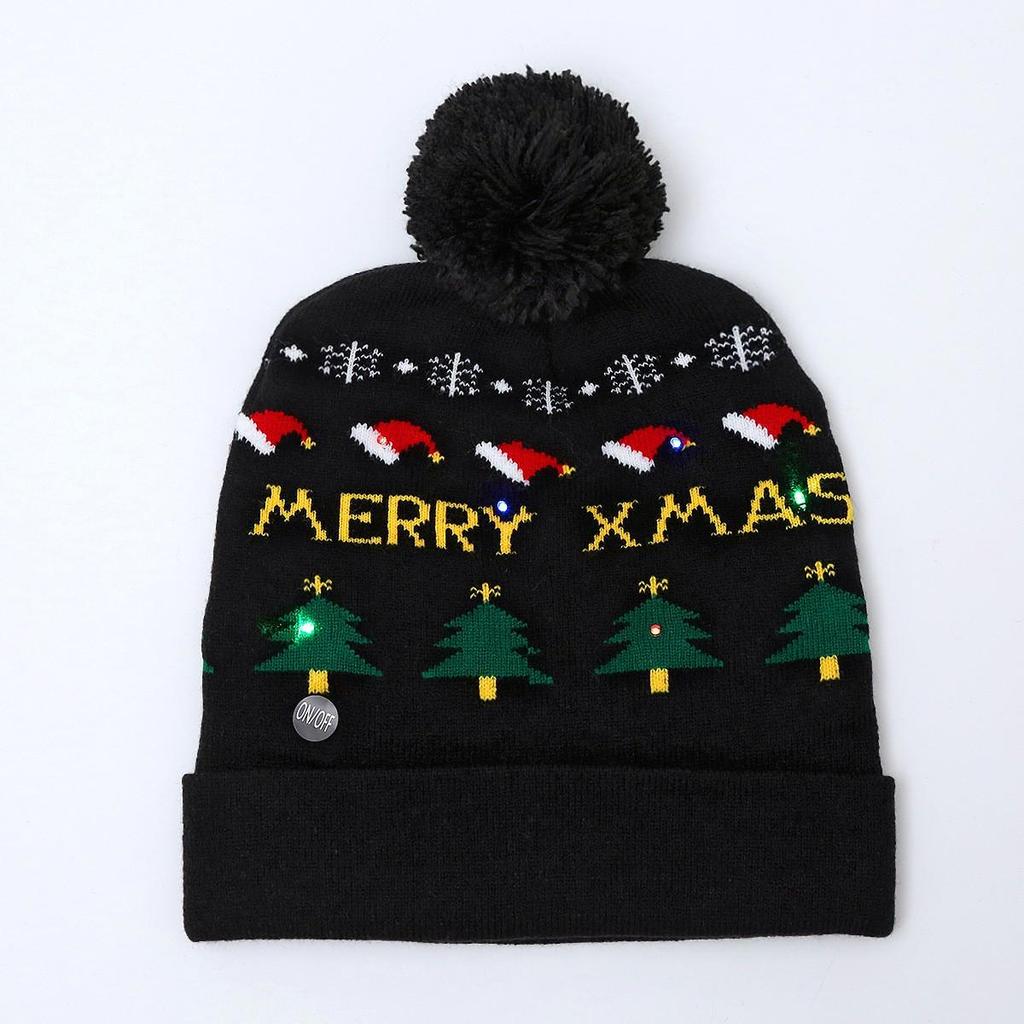 LED Light-Up Knitted Christmas Hat for Adults & Kids - Festive Party Accessory