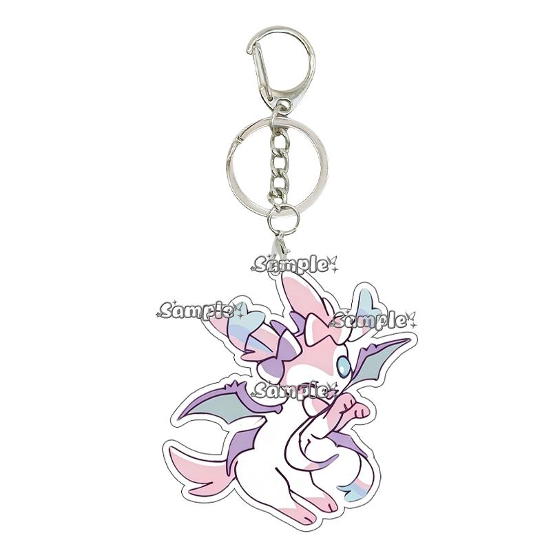 Аниме Персонажи Jolteon Leafeon Sylveon Узор Акриловый Брелок Аксессуары Девочки Мальчики Пары Рюкзак Шарм Брелок Подарки Игрушка