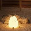 LED Pear Fruit Silicone Night Light 7 Colors Dimming Touch Cartoon Bedside Lamp Home Decoration Cute Kid Gift USB Rechargeable