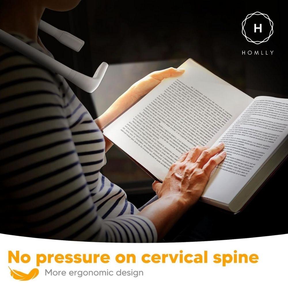 Homlly LED Neck Reading Light with 1800mah Rechargeable battery in 3 adjustable Colors & Brightness