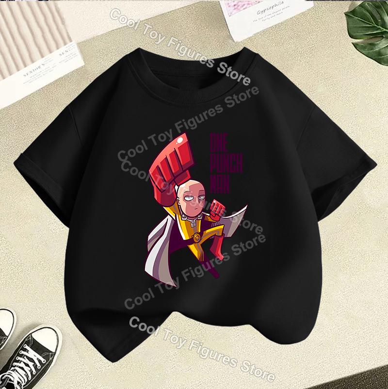 One Punch Man Series Boy Girl Short Sleeve Tops Summer Kids Tshirt Cartoon Saitama Merch Cute Child Casual Clothes Birthday Gift