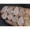 300Cts. Natural Rose Quartz Pear Cabachon Loose Gemstone 08 Pcs Lot C-2617