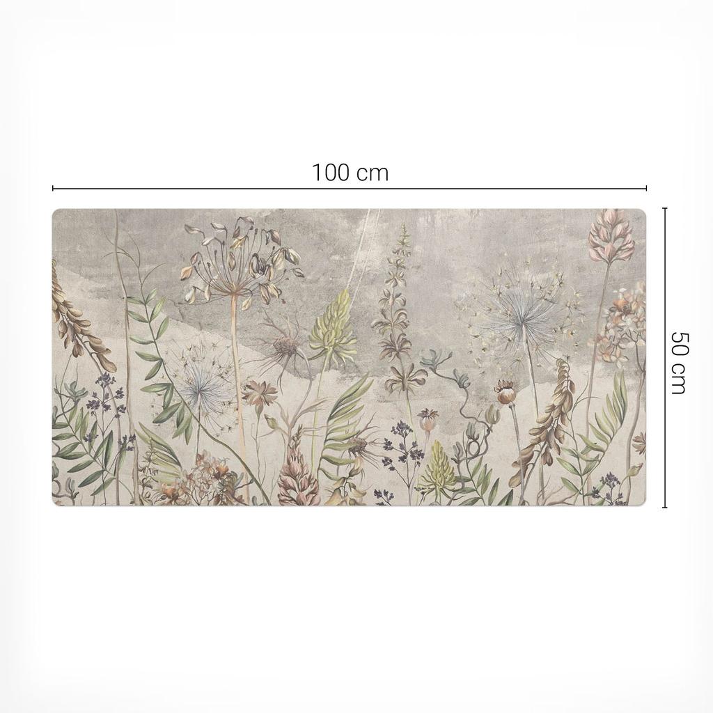 Ochronna Mata Dekoracyjna Na Stół Biurowy Roślinny Wzór Vintage 100X50 Cm